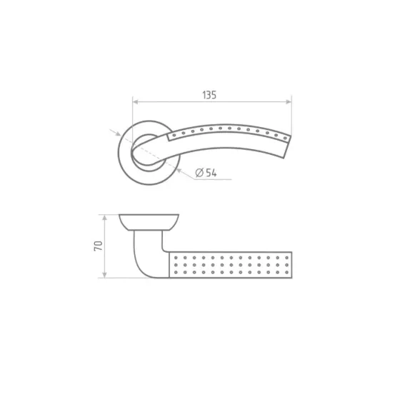 Дверная ручка НОРА-М 96А AL хром 15294, изображение 2