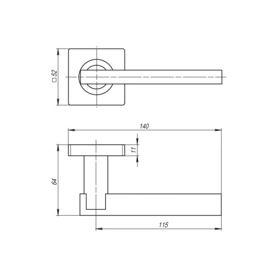 Раздельная ручка ARMADILLO ORBIS SQ004-21SN/CP-3 матовый никель/хром 20379, изображение 2