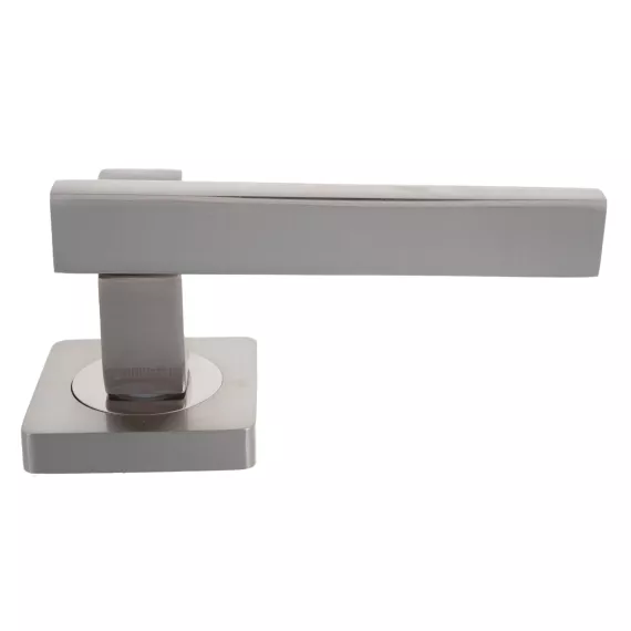 Дверная ручка на квадратной розетке RENZ Неаполь никель матовый DH 52-02 SN, изображение 2