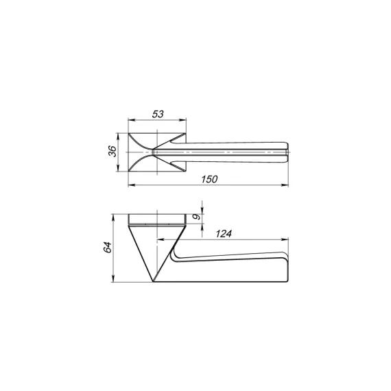 Раздельная ручка ARMADILLO IRON UCS SN-3 матовый никель 41139, изображение 2