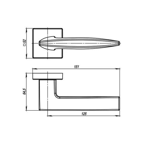 Раздельная ручка ARMADILLO SQUID USQ9 SN-3 матовый никель 34309, изображение 2