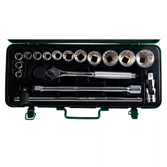 Комплект 12-гранных головок 10-32мм, 17шт Hans 4618-2M, изображение 2