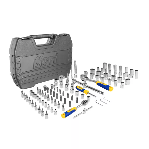 Набор инструмента 1/2 Dr и 1/4 Dr 94 предмета KRAFT KT 700306, изображение 2