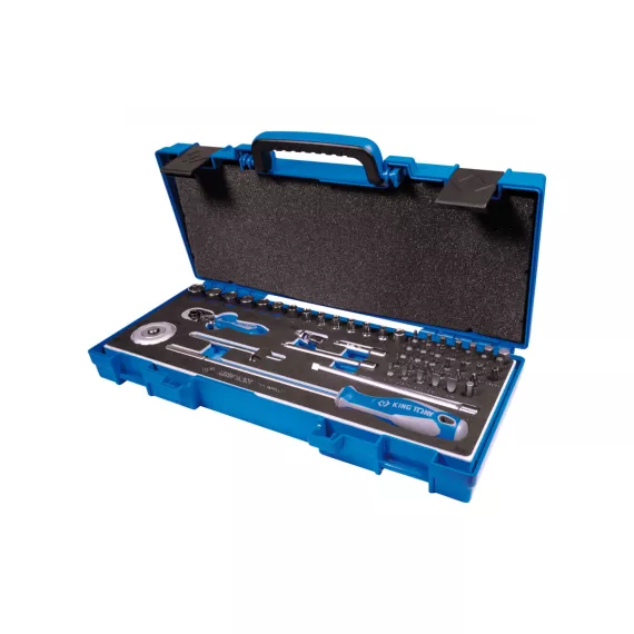 Набор шестигранных торцевых головок с принадлежностями KING TONY 1/4" 4-14 мм, 55 предметов 2553MRV01, изображение 2