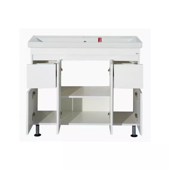Напольная тумба Misty Фостер -100 с двумя ящиками белая Э-Фос01100-01Н2Я, изображение 2