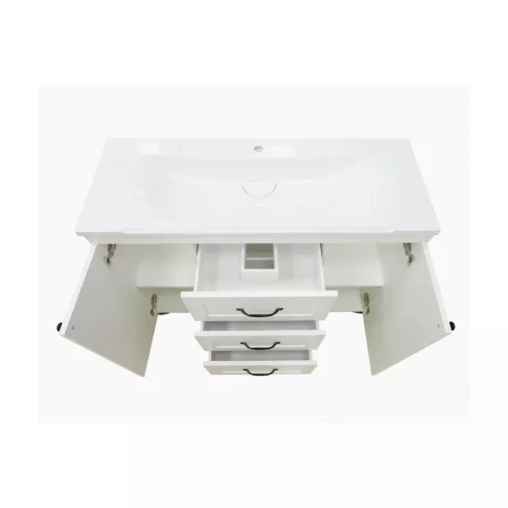 Тумба Misty Дуэт - 120 белая матовая с тремя ящиками П-Ду061203я01-1, изображение 2