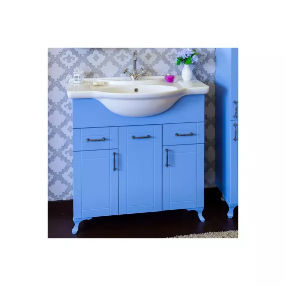 Тумба Sanflor Глория 85 голубая, под раковину Сенеж 87 С000005711, изображение 2