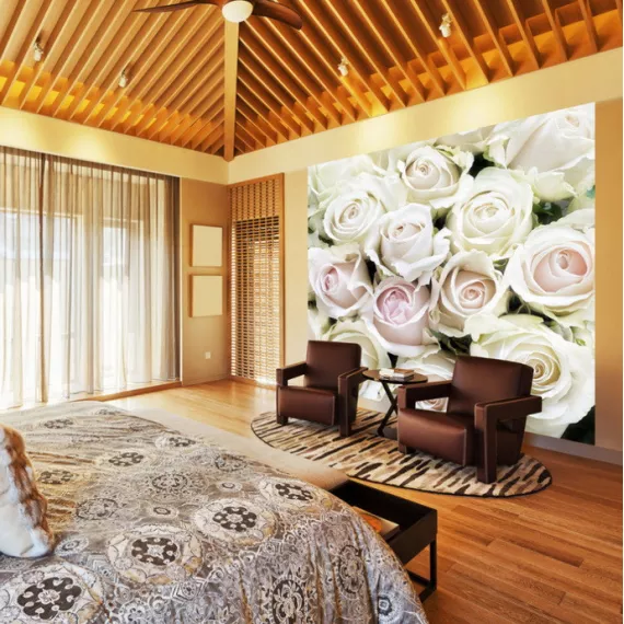 Фотообои виниловые на флизелиновой основе Decocode Белые розы 31-0412-FE 3х2,8 м, изображение 2