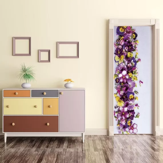 Фотообои виниловые на флизелиновой основе Decocode Анютины глазки 91-0469-FV 0,91х2,11 м, изображение 2