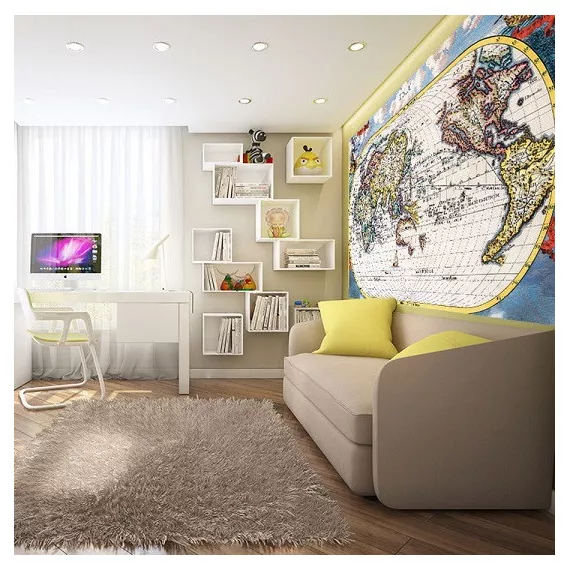 Фотообои виниловые на флизелиновой основе Decocode Карта мира 13-0313-GE 2,5х1,3 м, изображение 2