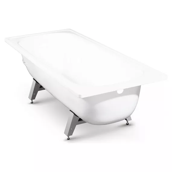 Стальная ванна ВИЗ ANTIKA 160x70x40 см, с опорной подставкой, с рантом, белая орхидея A-60001, изображение 2