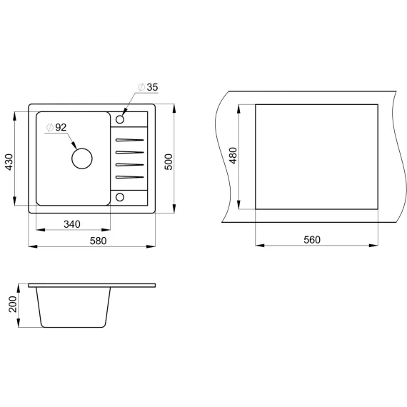 Мойка для кухни GRANULA 5803wh, изображение 2