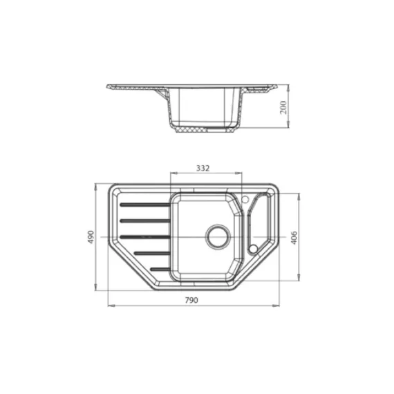 Мойка GRANFEST CORNER GF-C--800E угловая, 800х500 мм, песочный, C-800 E пес, изображение 2
