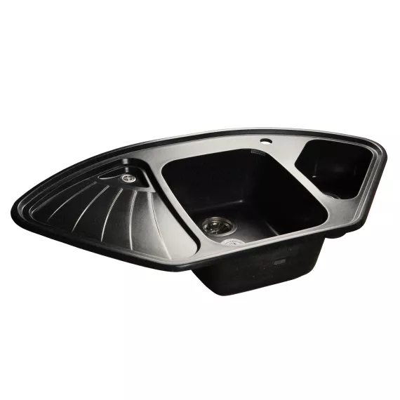 Мойка GRANFEST CORNER GF-C-1040E мрамор, угловая, 1039х560 мм, черный C-1040 E чер