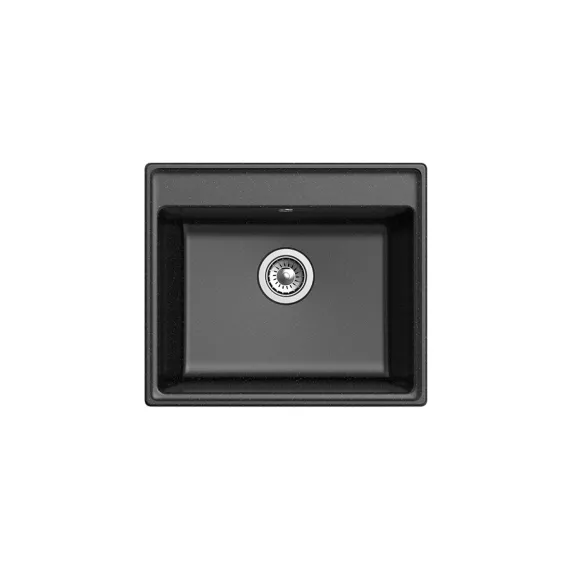 Мойка GRANFEST мрамор VERTEX 1-чаша, 580х500 мм., черный GF-V-580, изображение 2