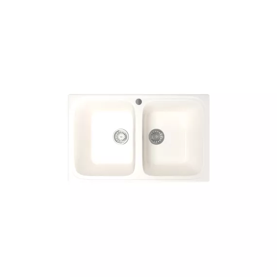 Мойка mixline ML-GM23 двухчашевая, белая, 331, 495х775х200 мм 525191, изображение 2