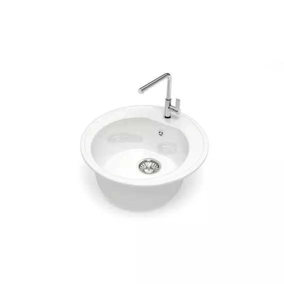 Кухонная мойка GLANZ цвет: белый J-003-31, изображение 2