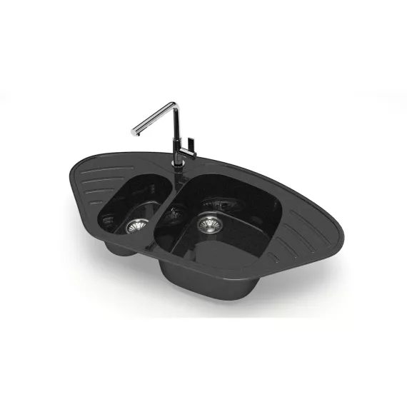 Кухонная мойка GLANZ цвет: чёрный J-023-32, изображение 2