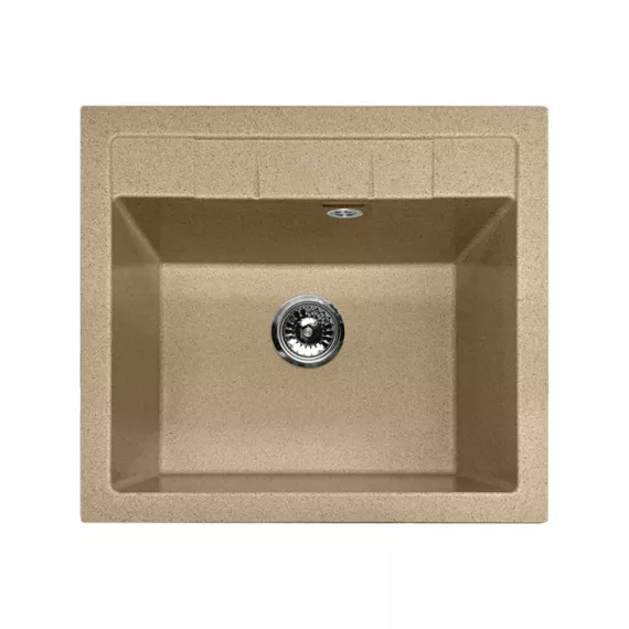 Мойка мрамор GRANFEST QUADRO GF-Q-561 1 чаша, 560х500 мм, песочный Q-561 пес, изображение 2