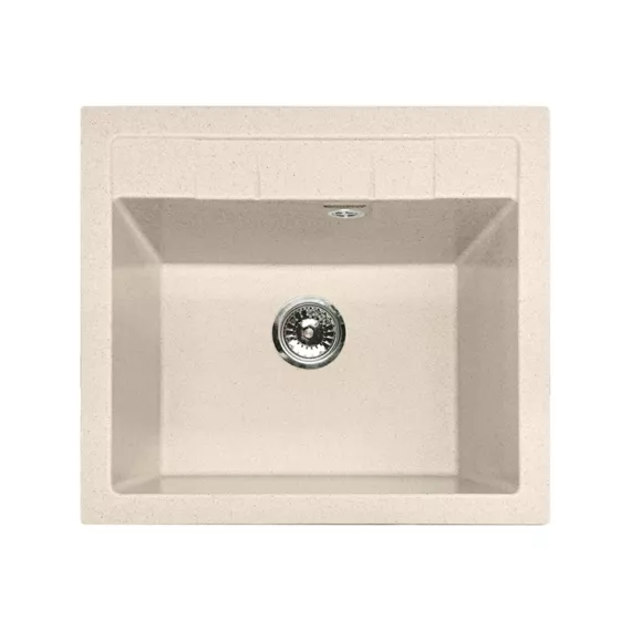 Мойка мрамор GRANFEST QUADRO GF-Q-561 1 чаша, 560х500 мм, белый Q-561 бел, изображение 2