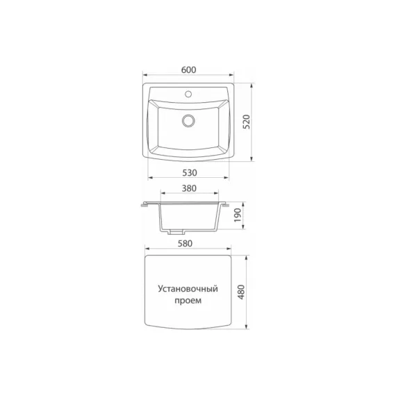 Кухонная мойка GreenStone цвет: темно-серый GRS-03-309, изображение 2