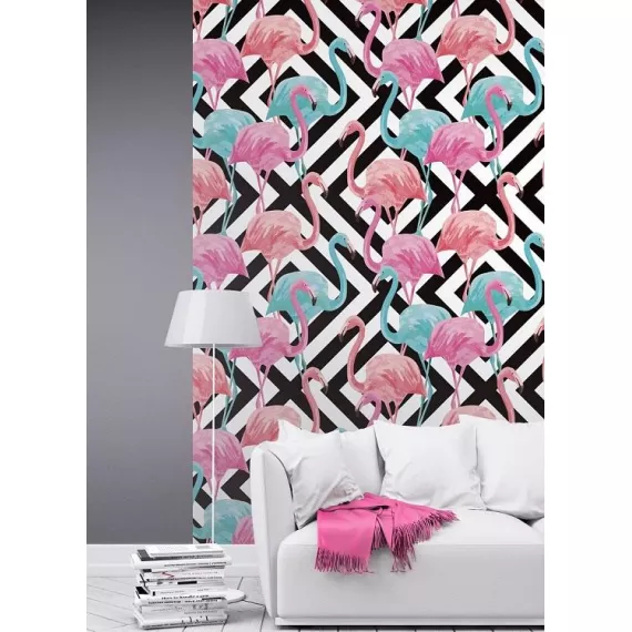 Фотообои виниловые на флизелиновой основе Decocode Фламингомания 14-0491-AR 2х2,8 м, изображение 3