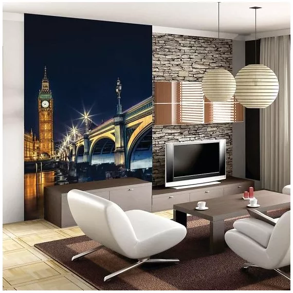 Фотообои виниловые на флизелиновой основе Decocode Бигбен ночью 21-0025-WL 2х2,8 м, изображение 2