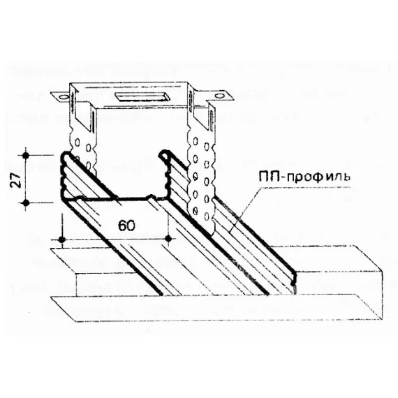 Подвес прямой Металлист 60x27 125x60x30x0,9 мм, изображение 3