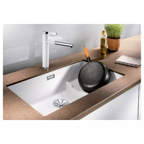 Мойка BLANCO SUBLINE 700 U Level SILGRANIT белый с отводной арматурой InFino 523542, изображение 2