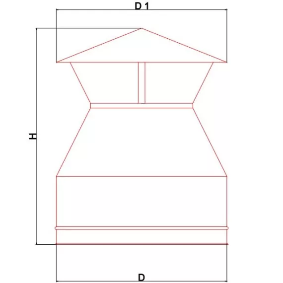 Оголовок для сэндвич дымохода оцинкованная сталь Eco Flue D200х115 мм зеленый, изображение 2