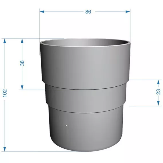 Соединитель трубы Docke ПВХ Premium D120/85 мм графит, изображение 2