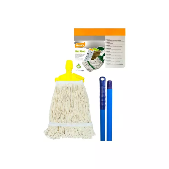Швабра для пола Hunter с насадкой МОП, веревочная, белая, прошитая, 350 г, хлопок ПЛ-RWMS375д, изображение 2