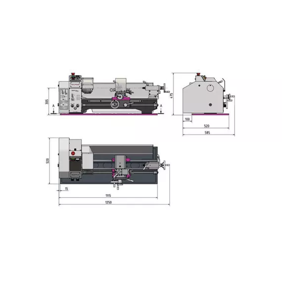 Настольный токарный станок Optimum OPTIturn TU2506 3425003, изображение 2