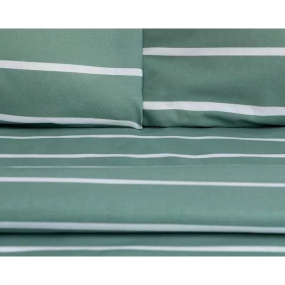 Постельное бельё Этель 1.5сп Mint stripes 143х215 см,150х214 см,70х70см-2 шт, 100% хлопок,поплин, изображение 2