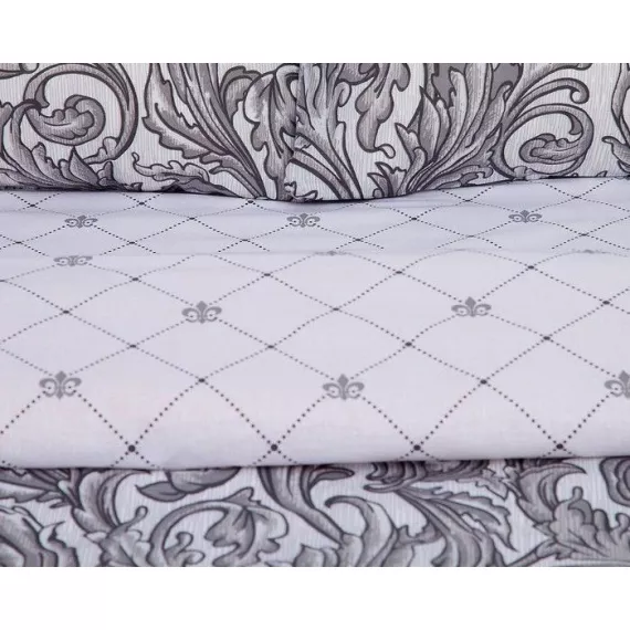 Постельное белье "Этель" 1.5 сп Вензель серебро 143*215 см,150*214 см, 70*70 см 2 шт, изображение 2