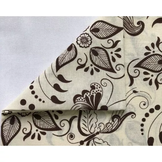 Постельное бельё 1.5сп Русский дом «Бабочки бежевый с компаньоном" 145х215, 150х215, 70х70см 2 шт, бязь, изображение 3