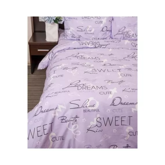 Постельное бельё 2сп Ночь Нежна «Валентинка», цвет фиолетовый 175х215, 180х220, 70х70см-2шт, изображение 2