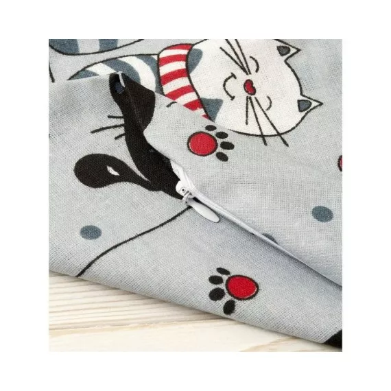 Наволочка на подушку для беременных, размер 25 ? 170 см,  принт котики серый, изображение 4