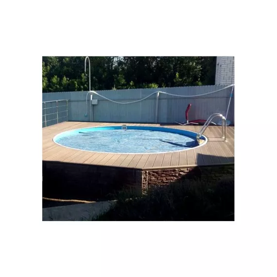 Круглый бассейн ООО ПКФ "ВОДНЫЙ МИР" 305x125 см, природный камень, чаша голубая 0.4 мм ТМ236_3, изображение 2