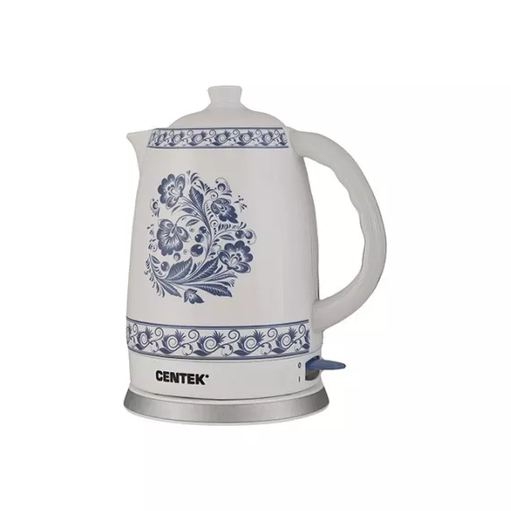 Чайник Centek CT-1058 гжель, керамика, 2 л, 2000 Вт, подставка с металлом, автовыключение, изображение 2