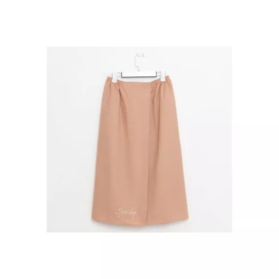 Набор для бани Доляна Spa day женский, парео 80х150±4 см, чалма, 100% хлопок, вафельное полотно, бежевый, 160 гр/м2 5472057, изображение 2