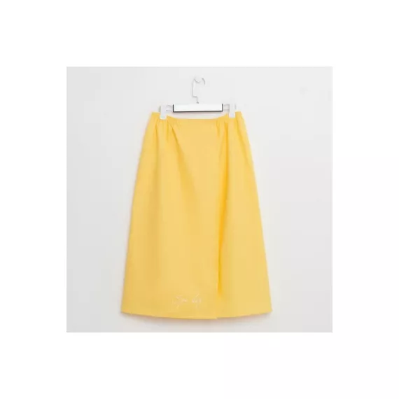 Набор для бани Доляна Spa day женский, парео 80х150±4 см, чалма, 100% хлопок, вафельное полотно, желтый 5472051, изображение 2