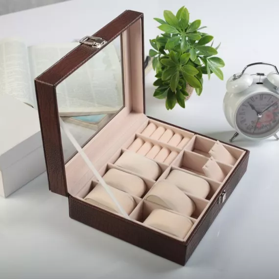 Шкатулка 6 отделений Кофейный питон коричневая Sima-Land 886694, изображение 2