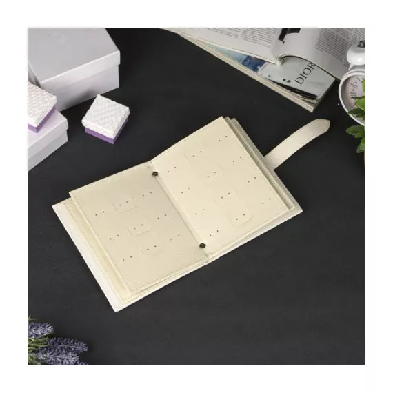 Альбом для хранения сережек на 48 пар, белый, 14 х 18,5 х 3,5 см, изображение 2