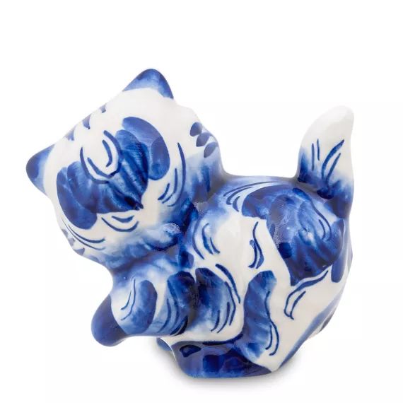 Фигурка Кот-Пушистик (Гжельский фарфор), изображение 2