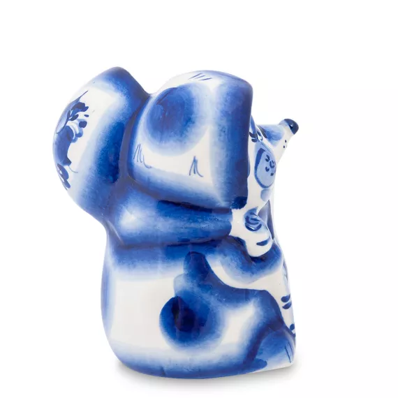 Фигурка Еж с грибом (Гжельский фарфор) ГЛ-133, изображение 2