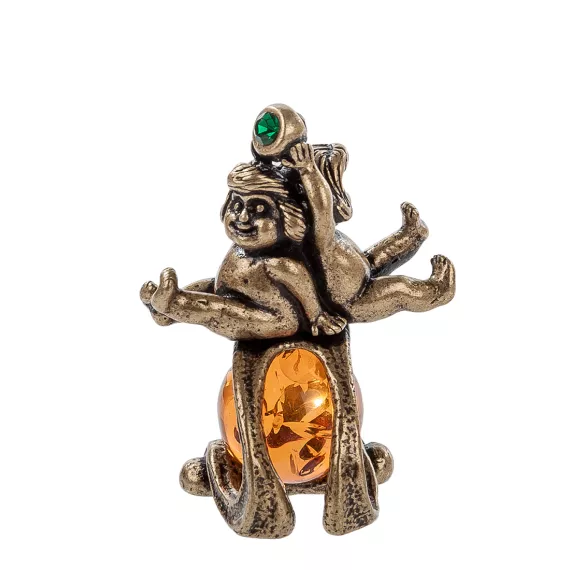 Фигурка Знак зодиака - Близнецы (латунь, янтарь), изображение 2