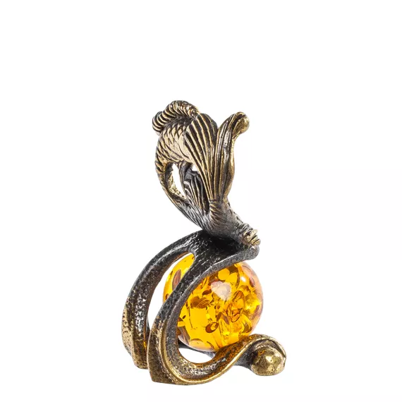 Фигурка Знак зодиака - Рыбы (латунь, янтарь) ART-East AM- 319, изображение 2