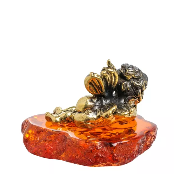 Фигурка Ангелочек мал. (латунь, янтарь) Art East, изображение 2