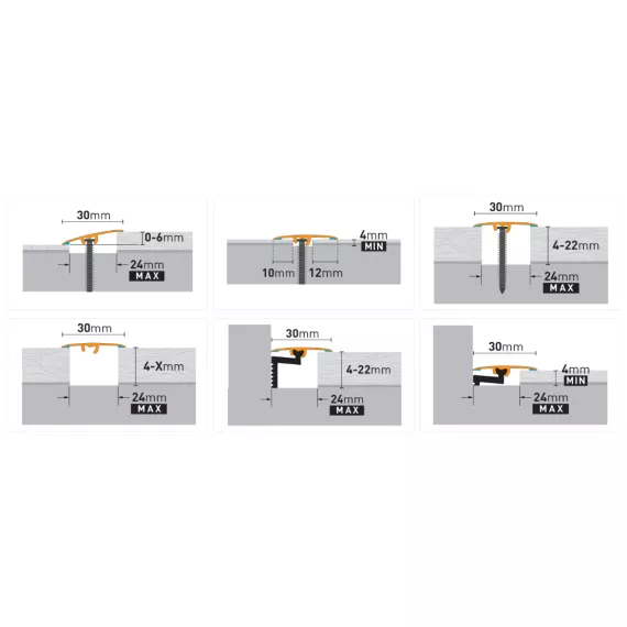 Порожек алюминиевый CS30 Arbiton CS45 Бетон 1860х30 мм, изображение 2
